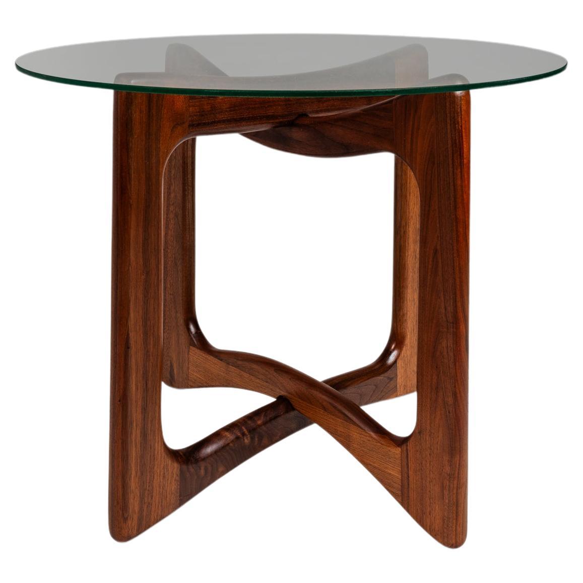 Walnut Side Table, Glass Top, by Adrian Pearsall  for Craft Associates, c. 1960