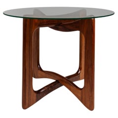 Walnut Side Table, Glass Top, by Adrian Pearsall  for Craft Associates, c. 1960