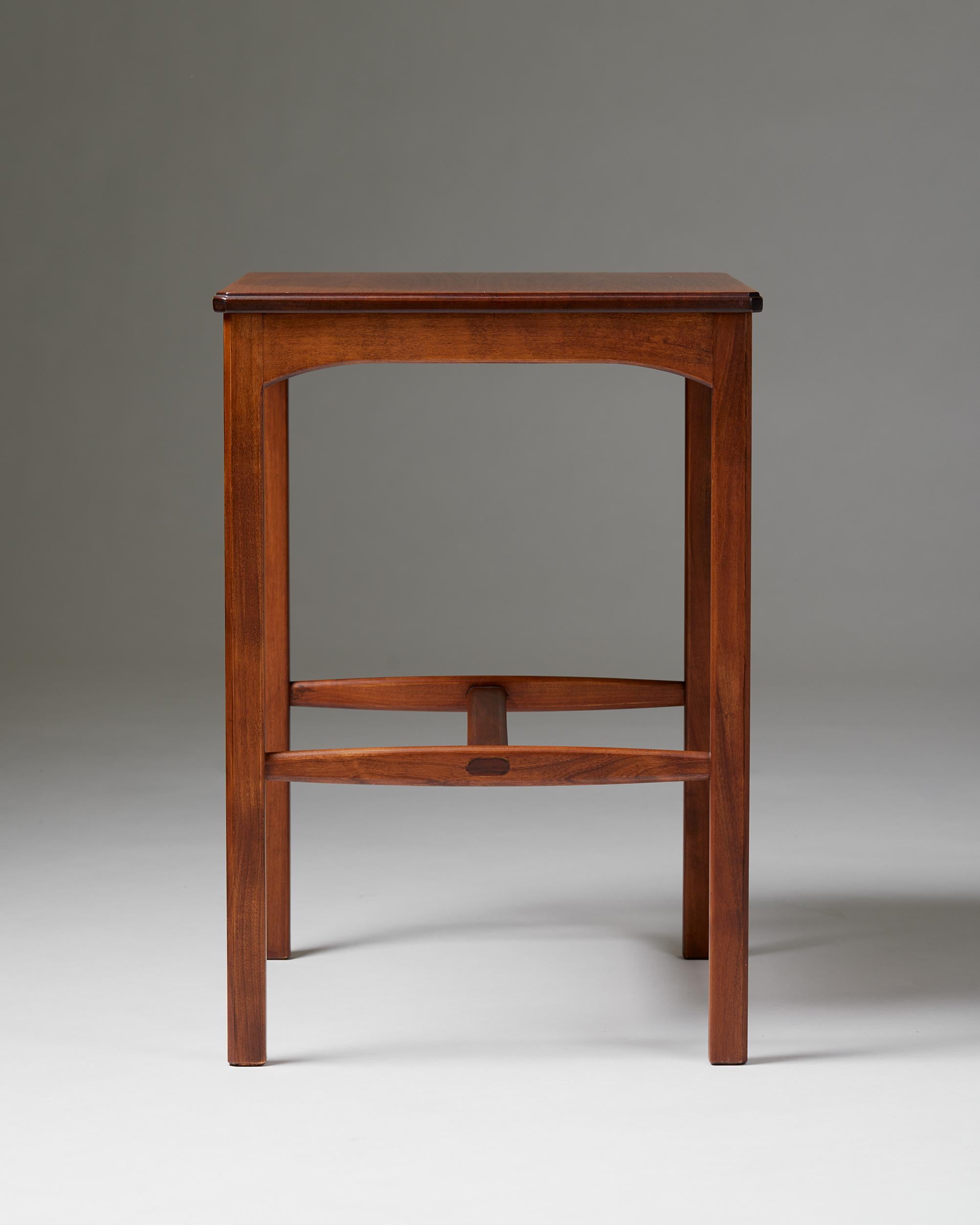 Mid-20th Century Walnut Side table 'October' designed by Carl Malmsten, Sweden, 1950s For Sale