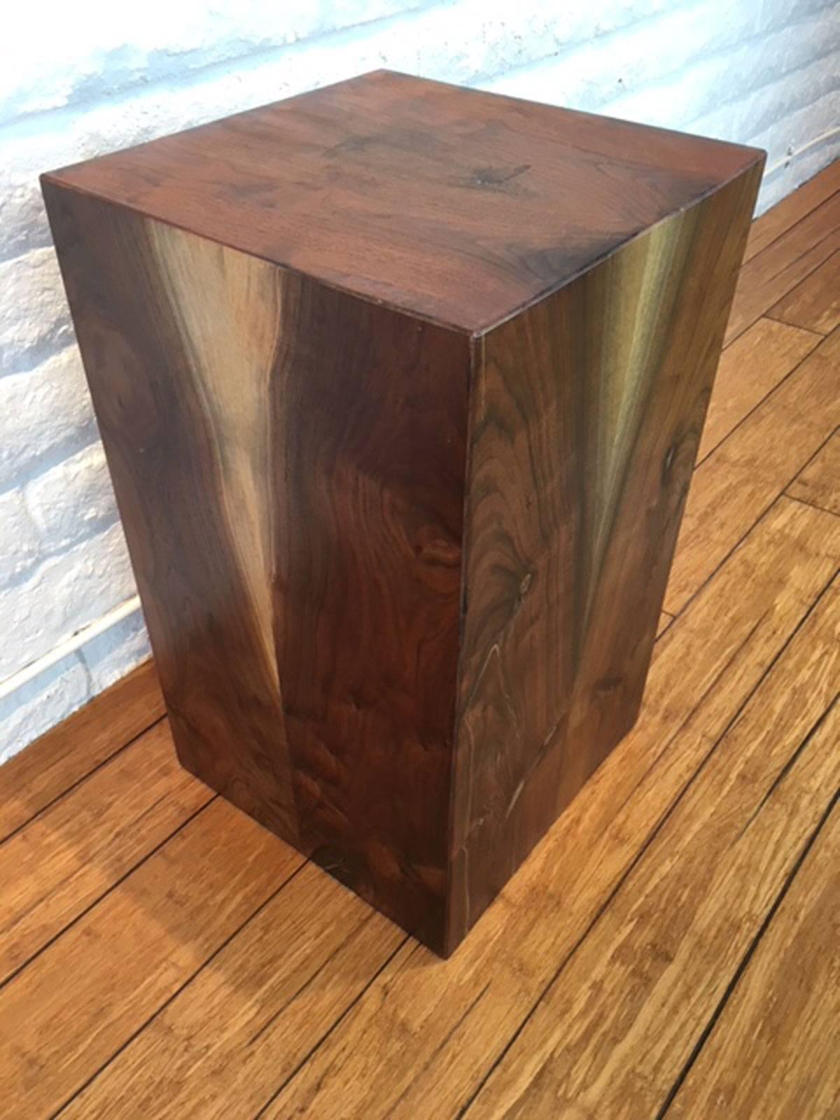 American Walnut Side Table or Pedestal For Sale