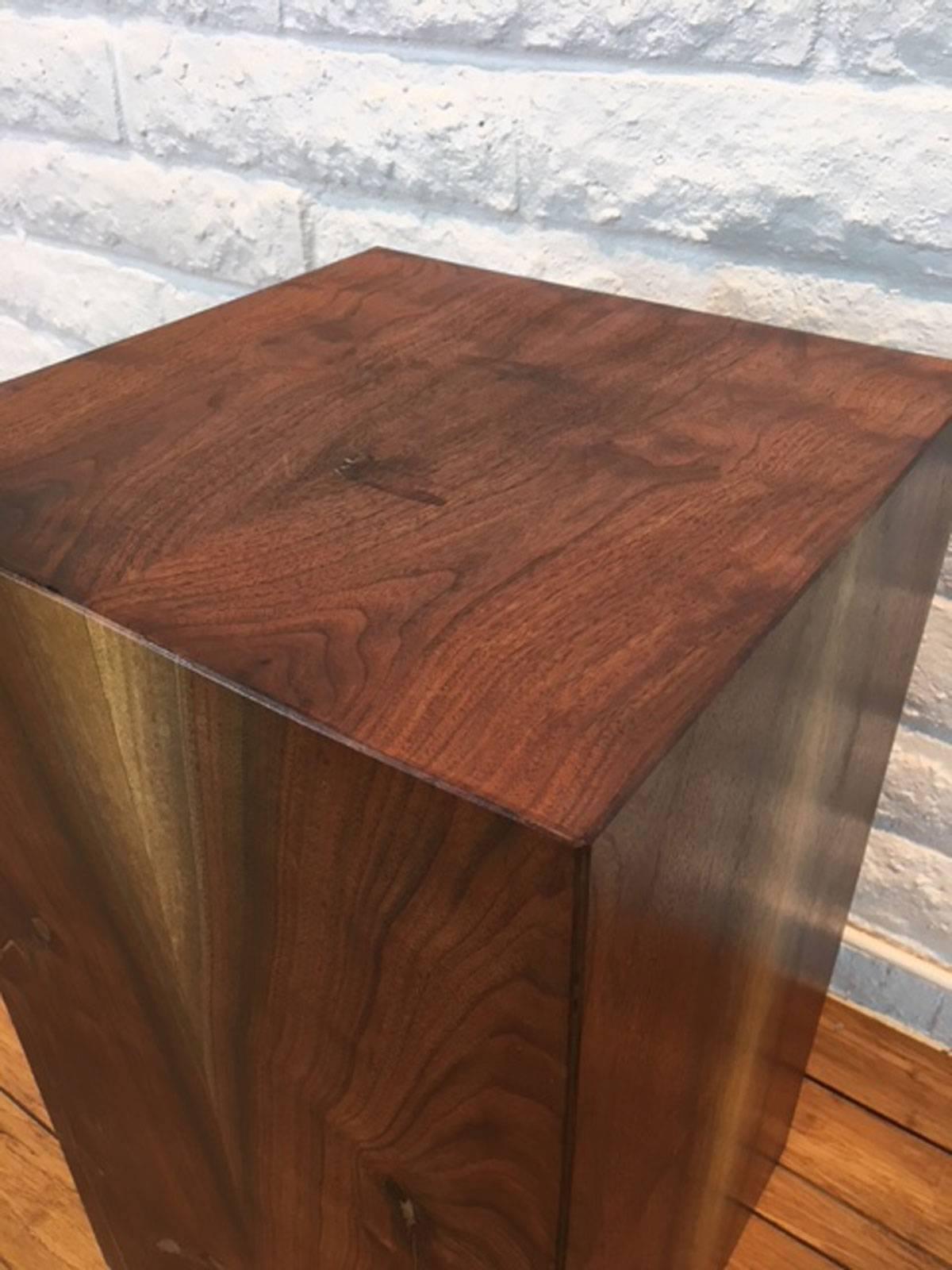 Walnut Side Table or Pedestal For Sale 1