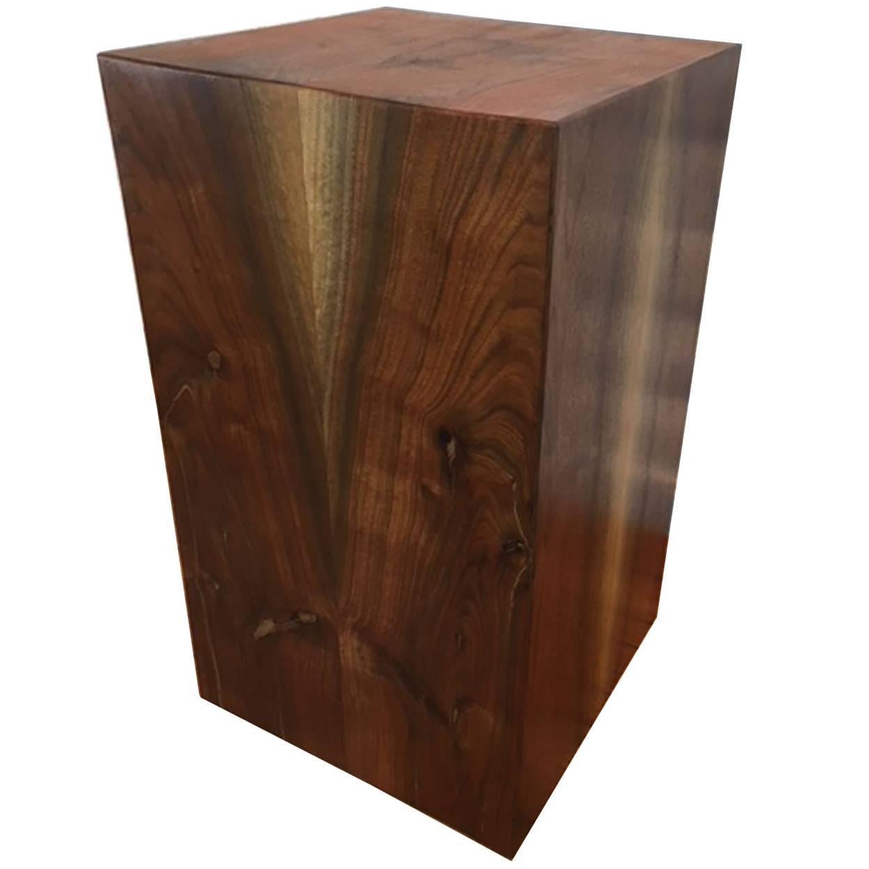 Walnut Side Table or Pedestal For Sale