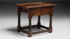 Walnut Side Table, Spain 1780