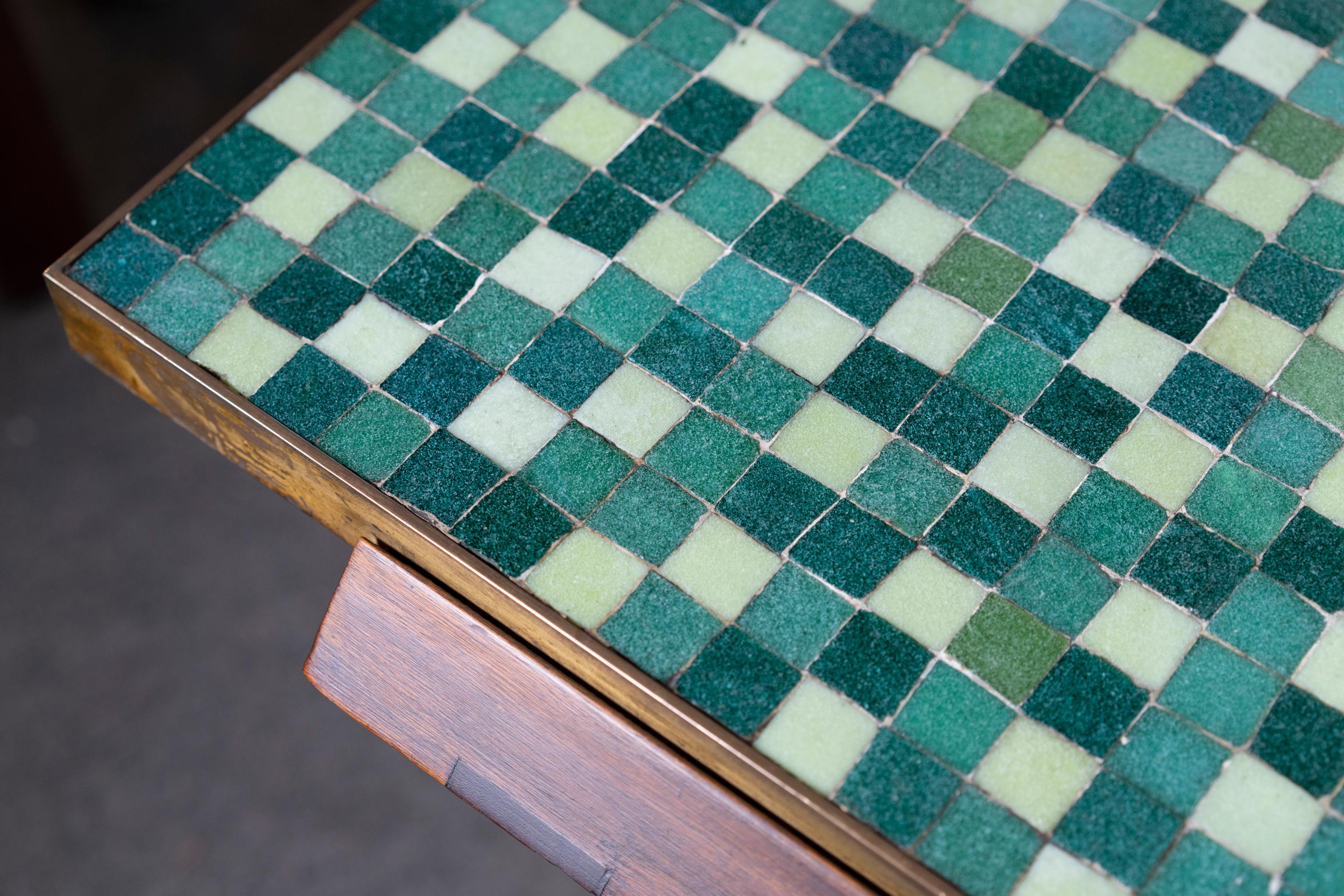 Edward Wormley for Dunbar Occasional Table with Murano Mosaic Tiles For Sale 3