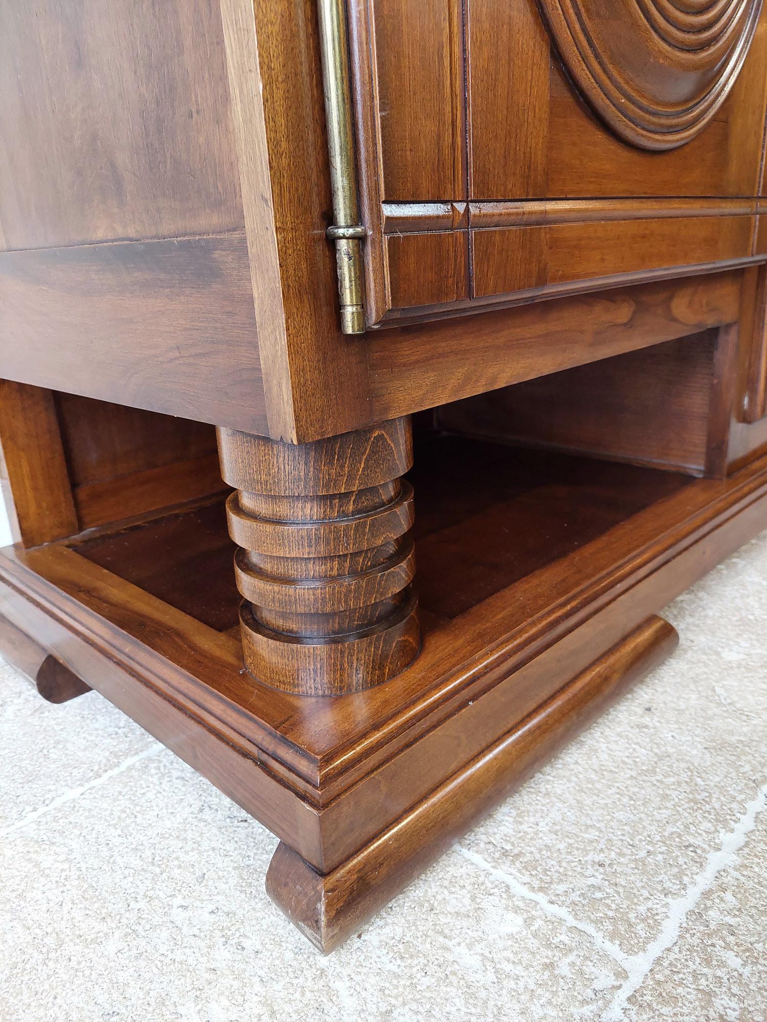 Walnut Sideboard by Charles Dudouyt in Brown with a Polished Finish, 1940s For Sale 3