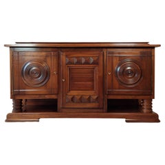 Walnut Sideboard by Charles Dudouyt in Brown with a Polished Finish, 1940s