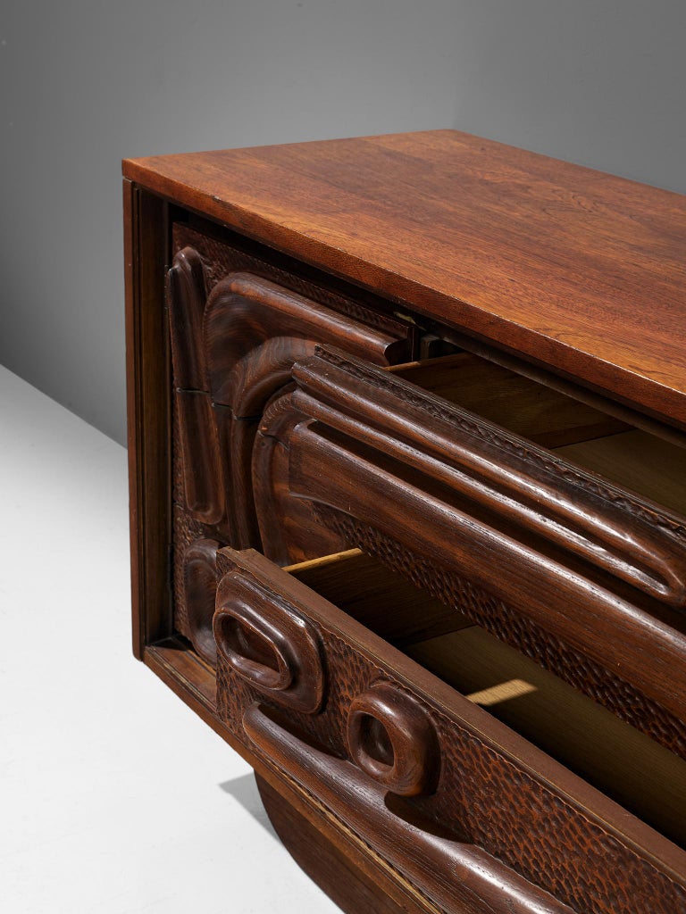 Walnut Sideboard by Pulaski Furniture Corporation, 1960s For Sale at