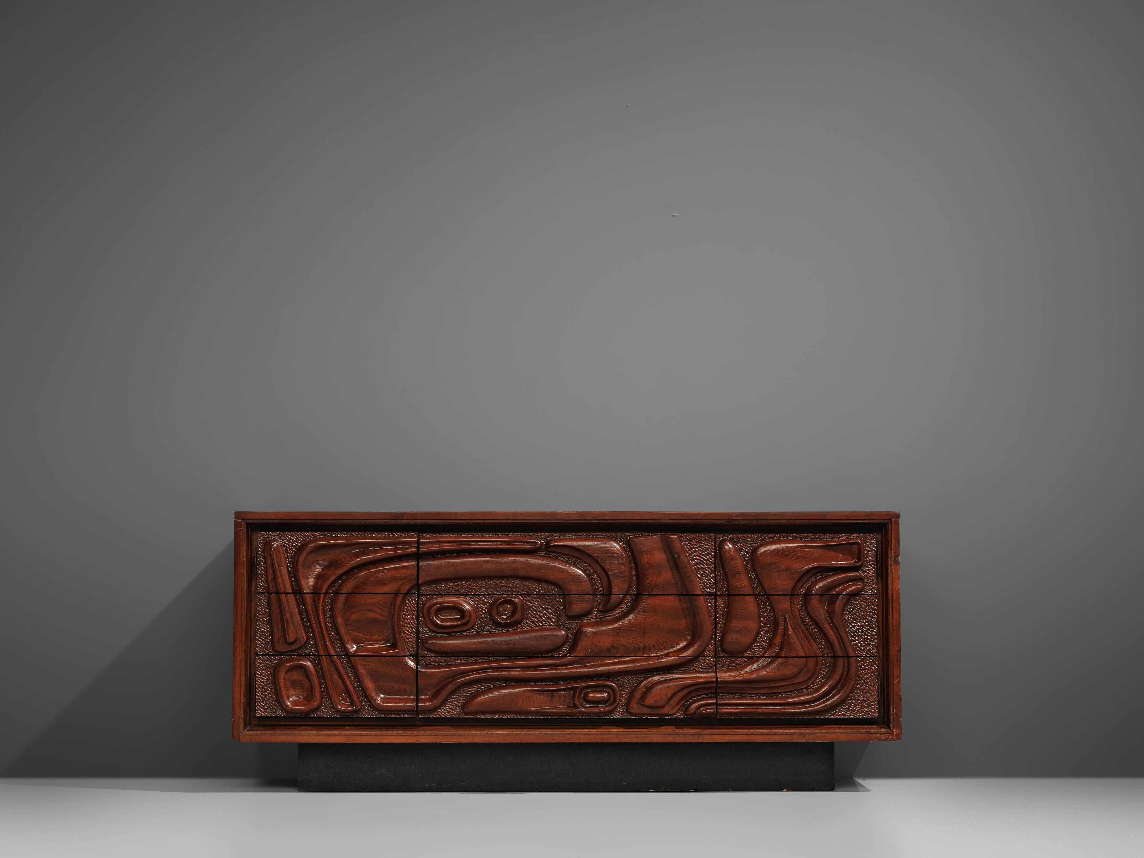 Mid-Century Modern Walnut Sideboard by Pulaski Furniture Corporation