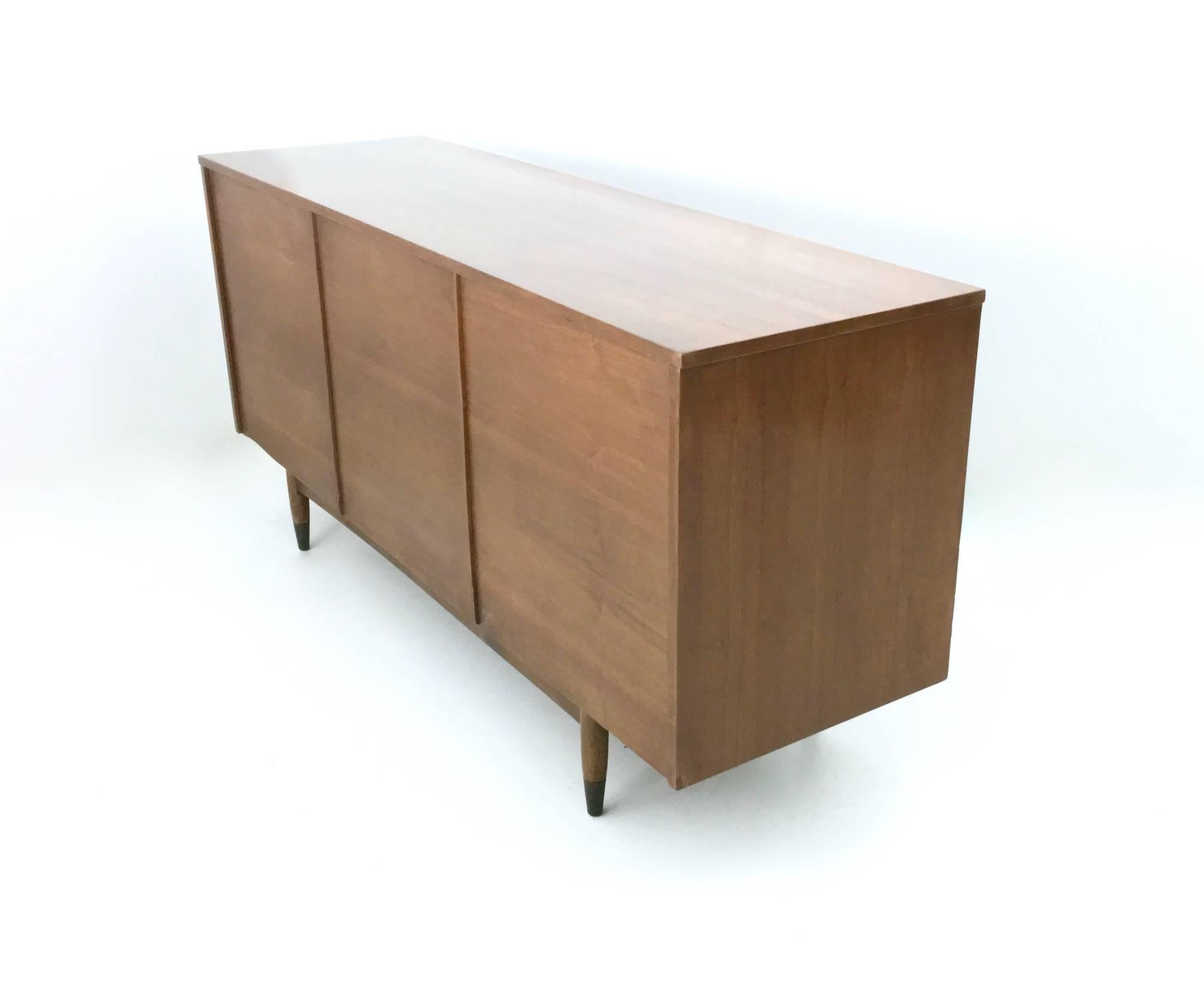 Bamboo Walnut Sideboard Produced by Mainline with Double, Sided Doors, 1950s-1960s