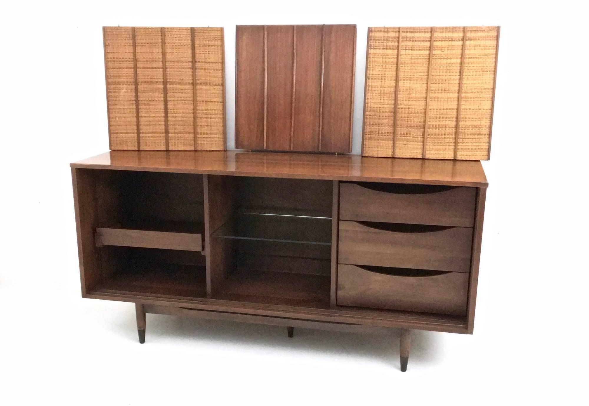 Walnut Sideboard Produced by Mainline with Double, Sided Doors, 1950s-1960s 1