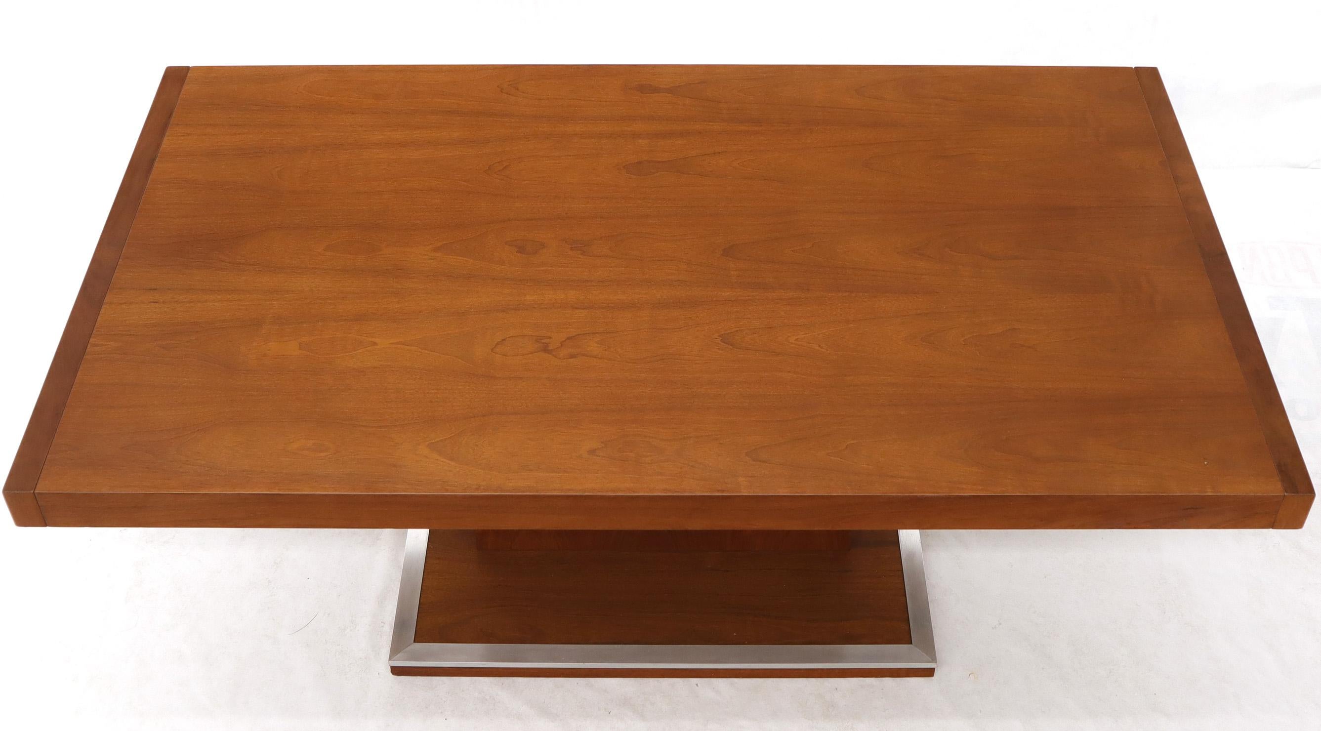Walnut Single Pedestal Dinging Conference Table with Two Extension Boards For Sale 1