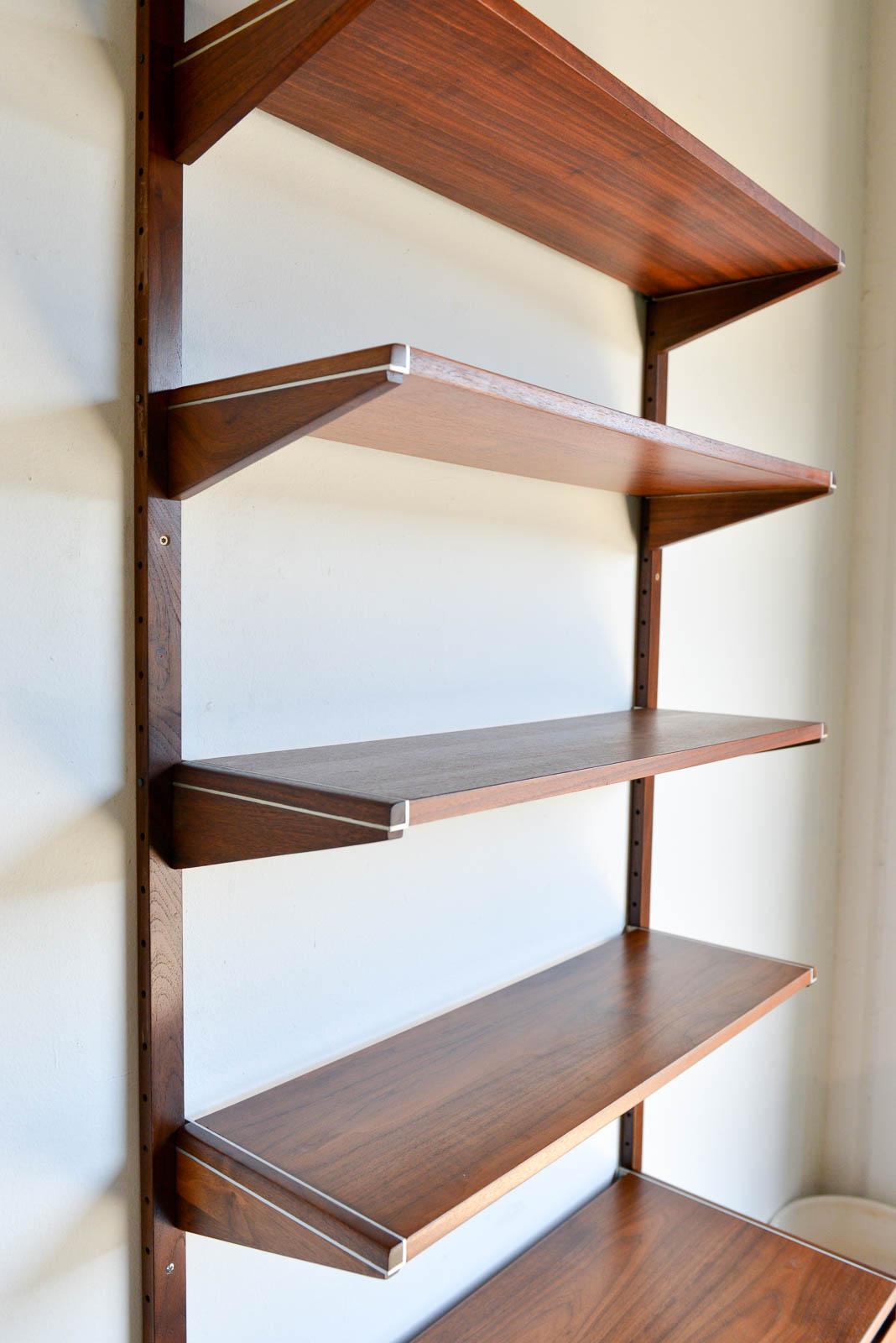 American Walnut Single Section Wall or Shelving Unit by Barzilay, ca. 1970