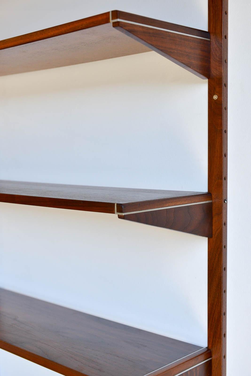 Walnut Single Section Wall or Shelving Unit by Barzilay, ca. 1970 In Good Condition In Costa Mesa, CA