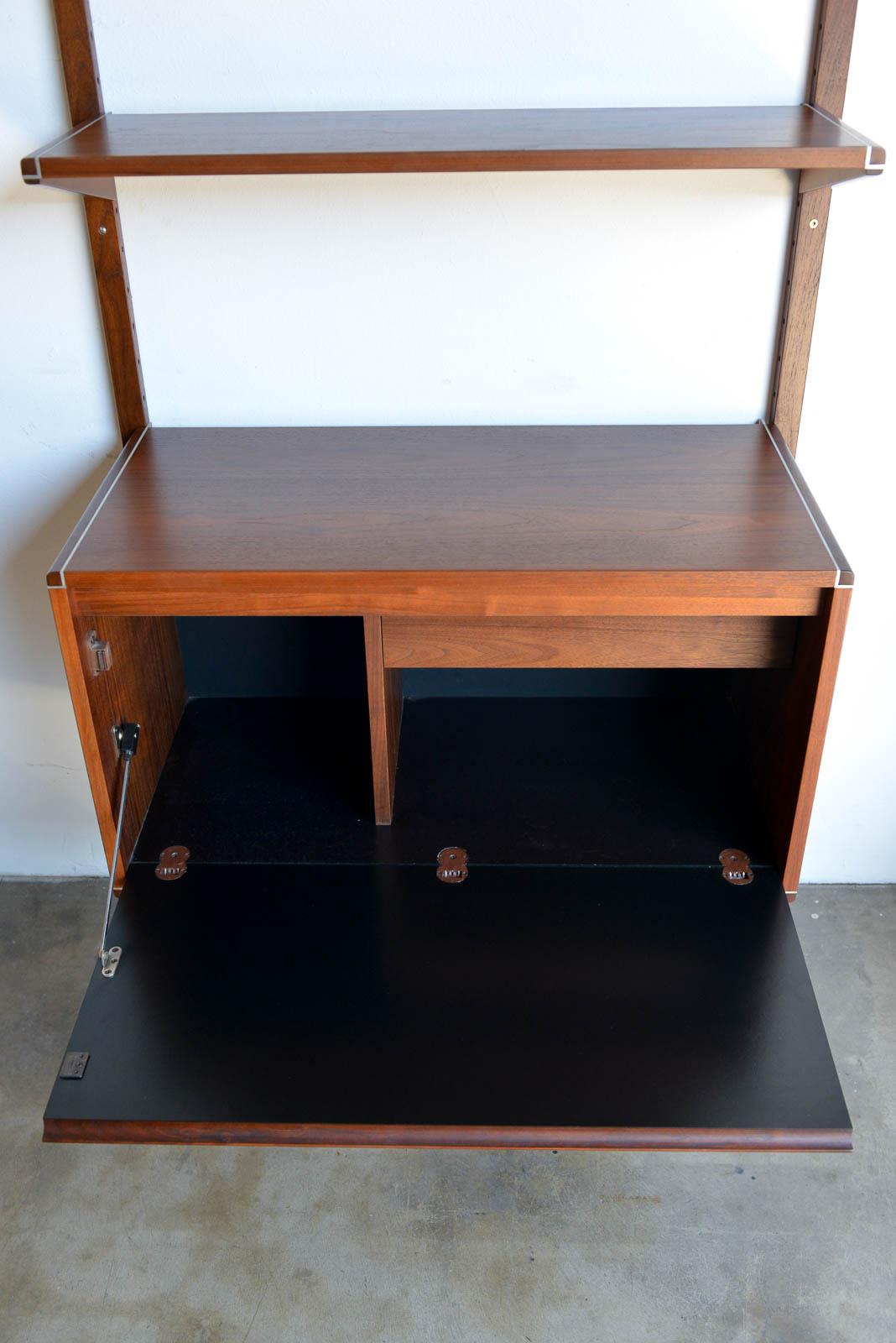 Walnut Single Section Wall or Shelving Unit by Barzilay, ca. 1970 1