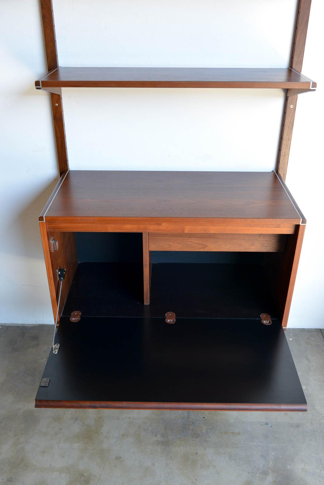 Walnut Single Section Wall or Shelving Unit by Barzilay, ca. 1970 2