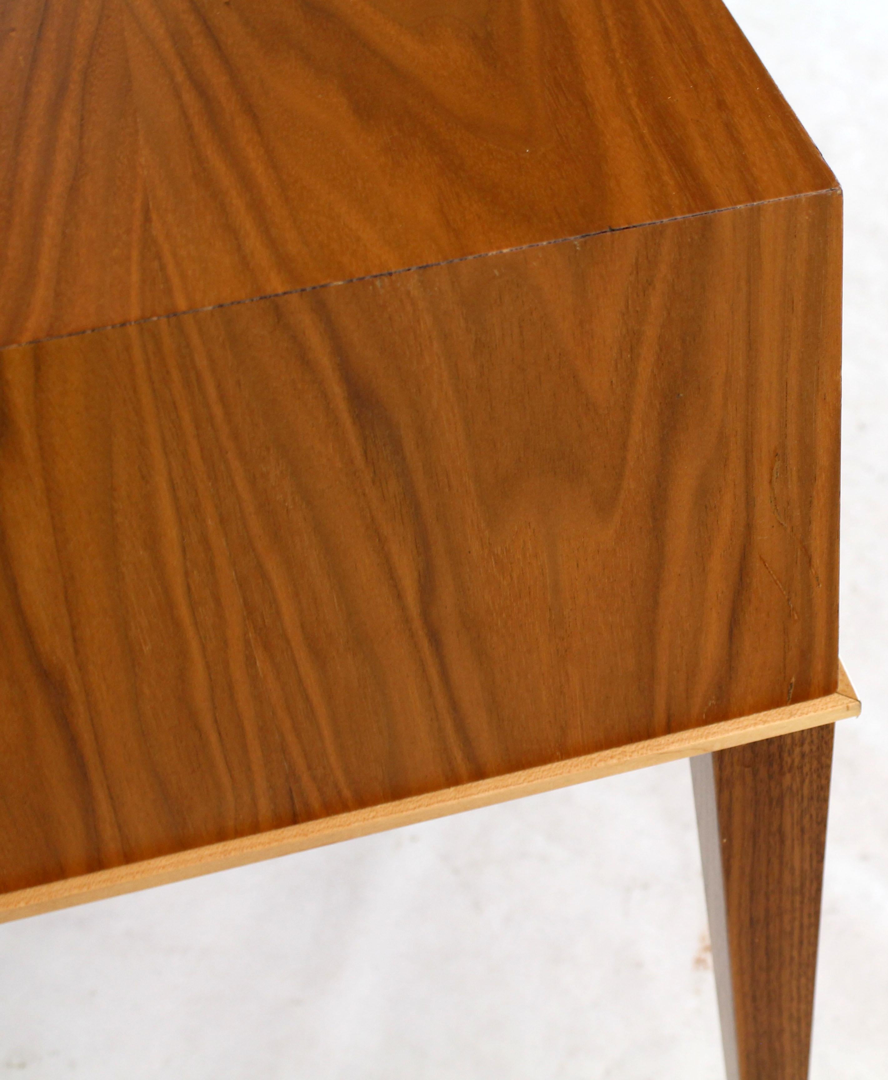 20th Century Walnut Six-Legged Console Table on Tapered Legs Parzinger Style For Sale