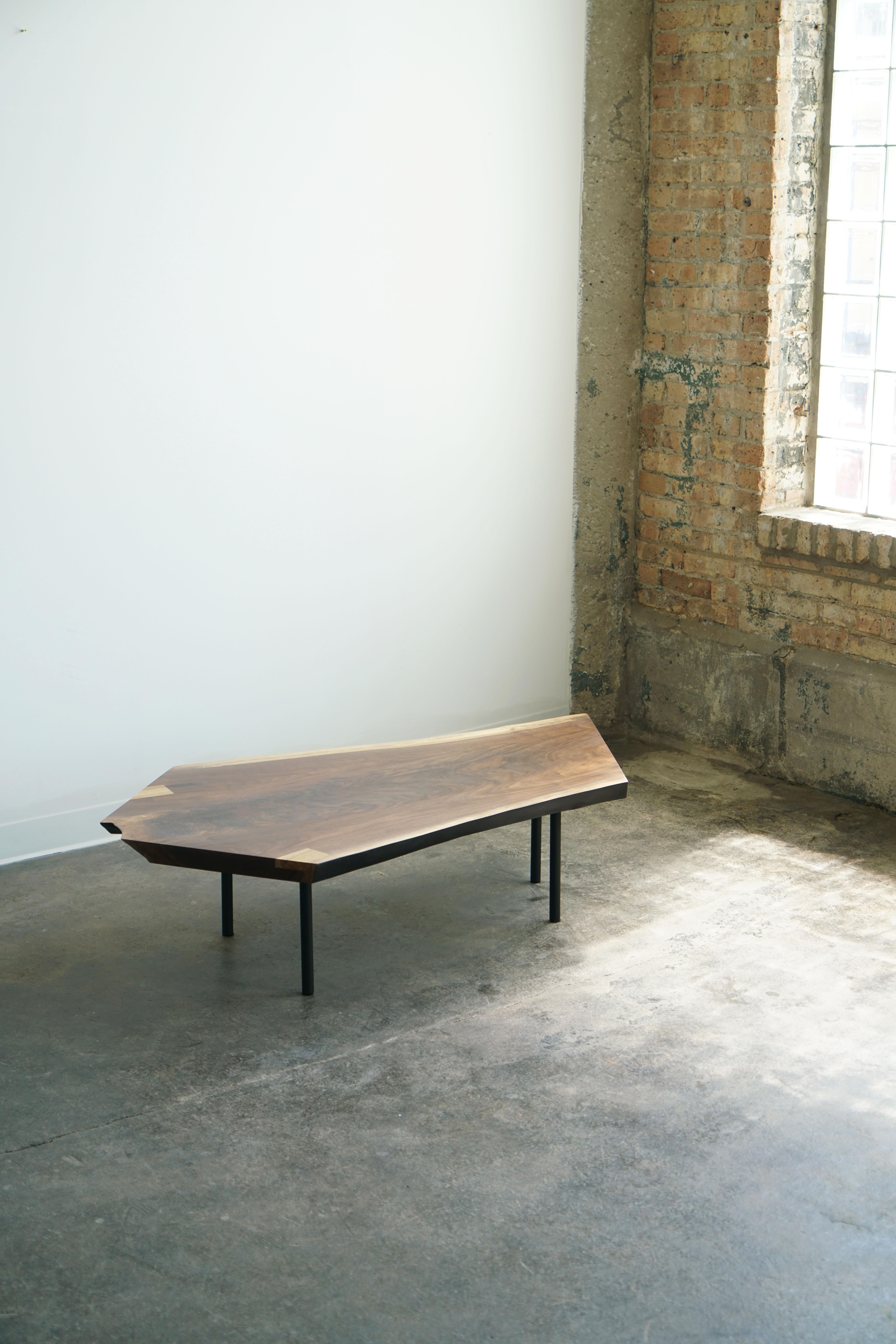 Walnut Live-edge Slab Coffee Table by Last Workshop, 2021 organic modern In New Condition In Chicago, IL