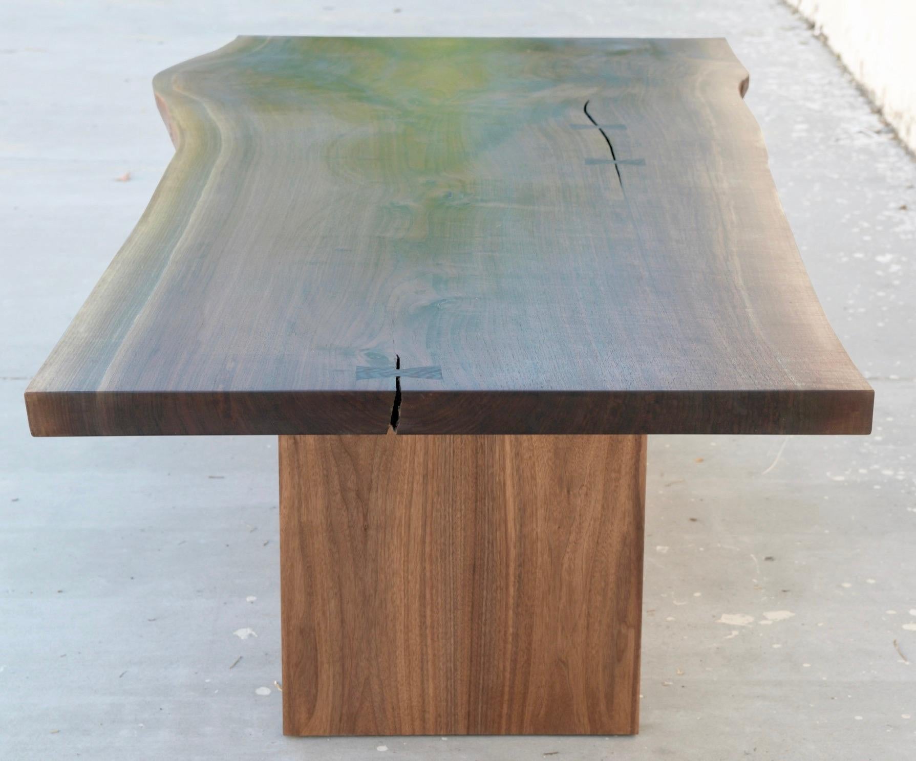 Walnut Slab Live Edge Dining Table, Custom Made by Petersen Antiques For Sale 7