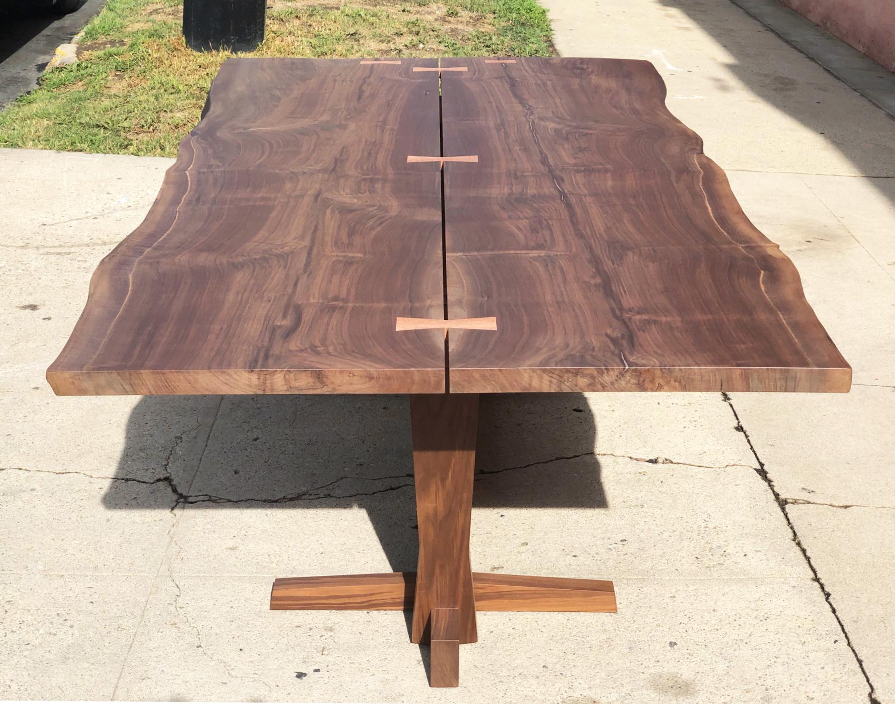 Custom Walnut Slab Live Edge Dining Table For Sale 4