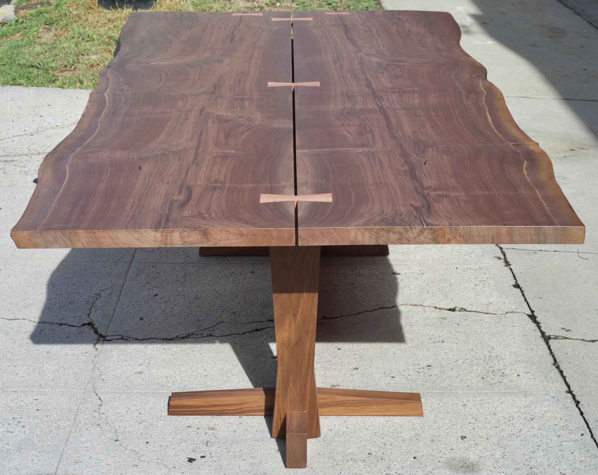 large walnut slab dining tables