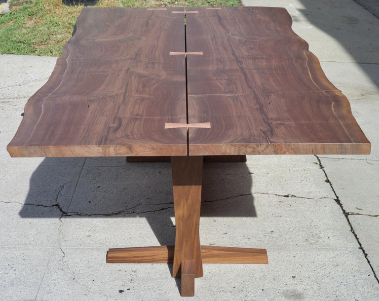 Walnut Slab Live Edge Dining Table For Sale at 1stdibs