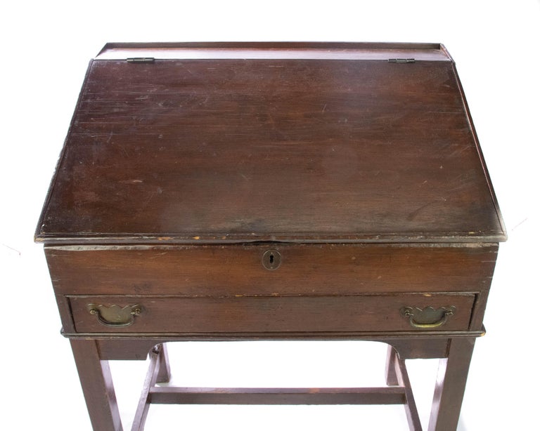 Walnut Slant Top Desk, 19th Century For Sale at 1stDibs