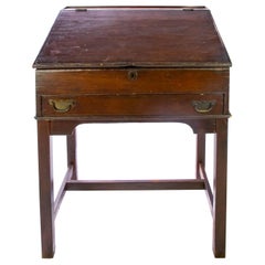 Antique Walnut Slant Top Desk, 19th Century