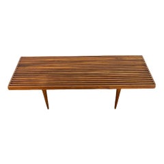 Walnut Slatted Bench by Mel Smilow