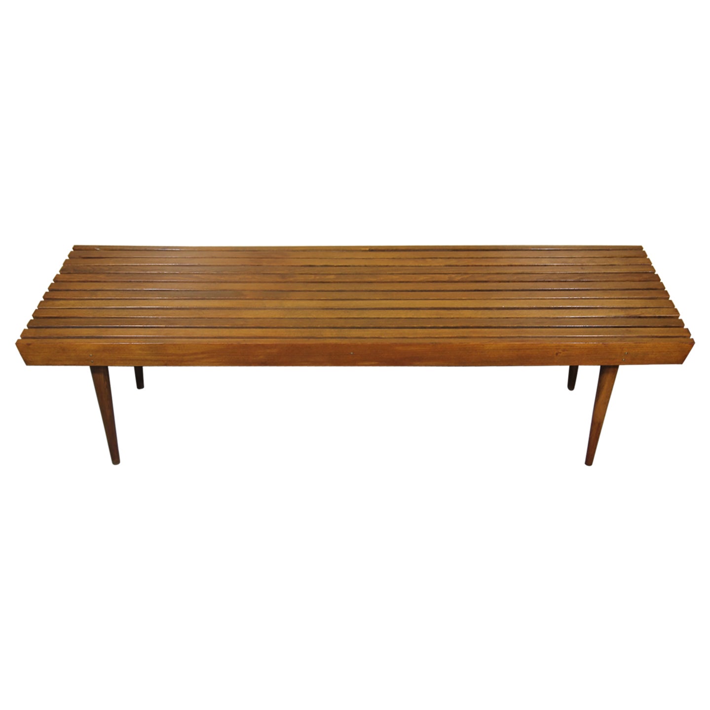 Walnut Slatted Bench