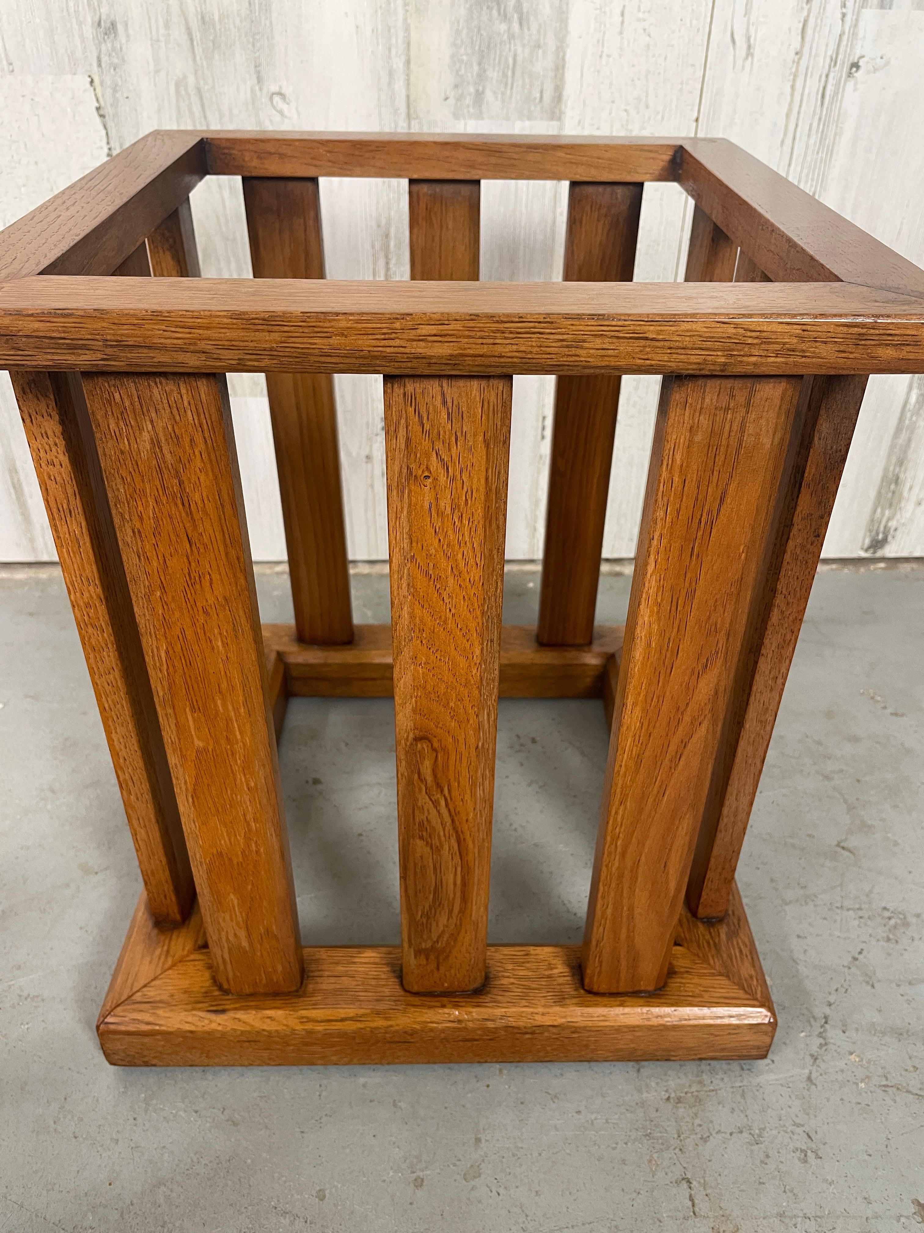Walnut Slatted Side Tables In Good Condition For Sale In Denton, TX