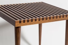 Walnut Slatted Stacking Tables by Mel Smilow