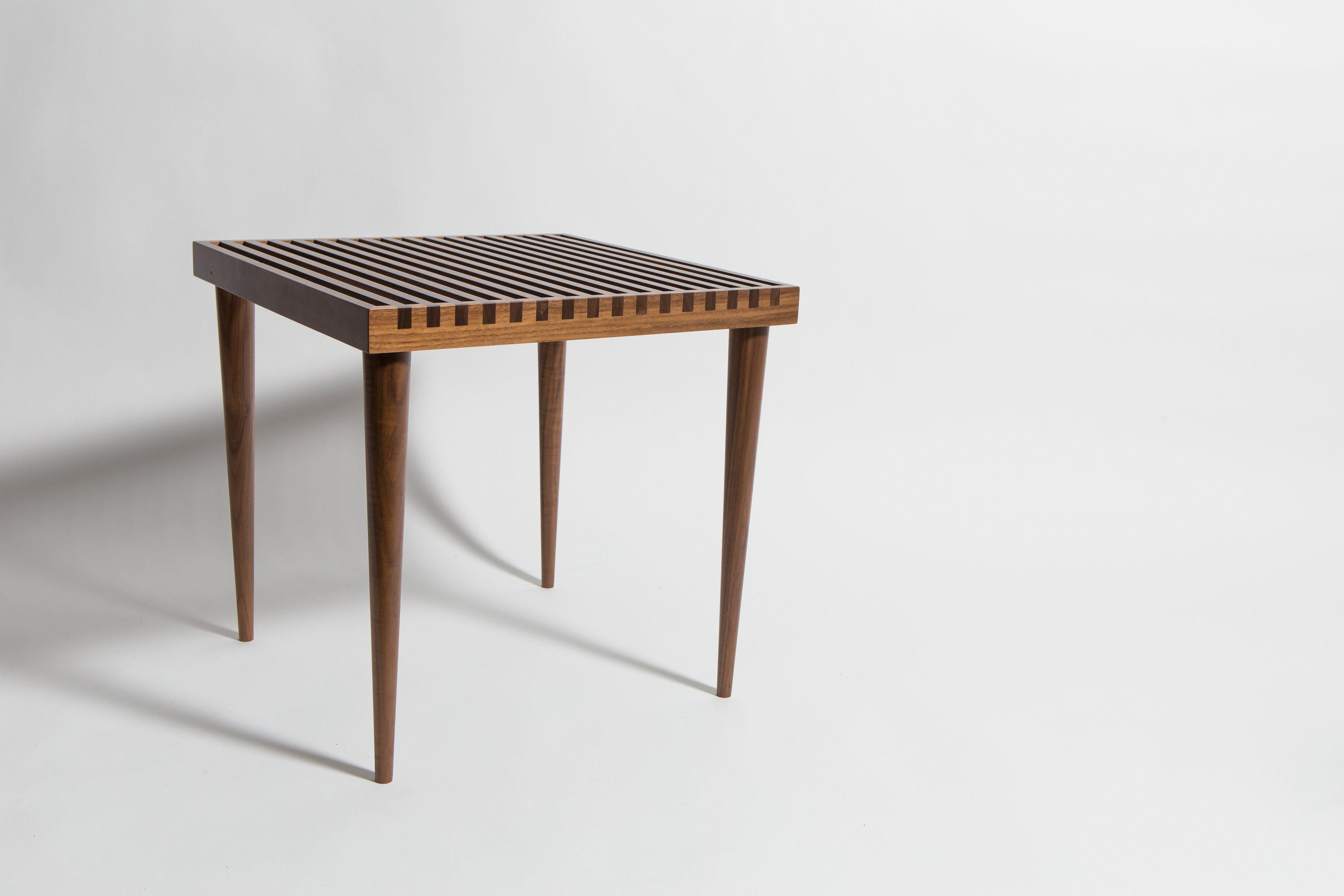 Mid-Century Modern Walnut Slatted Stacking Tables by Mel Smilow