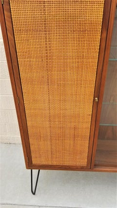 Walnut Sliding Glass Door Curio Display by Martinsville