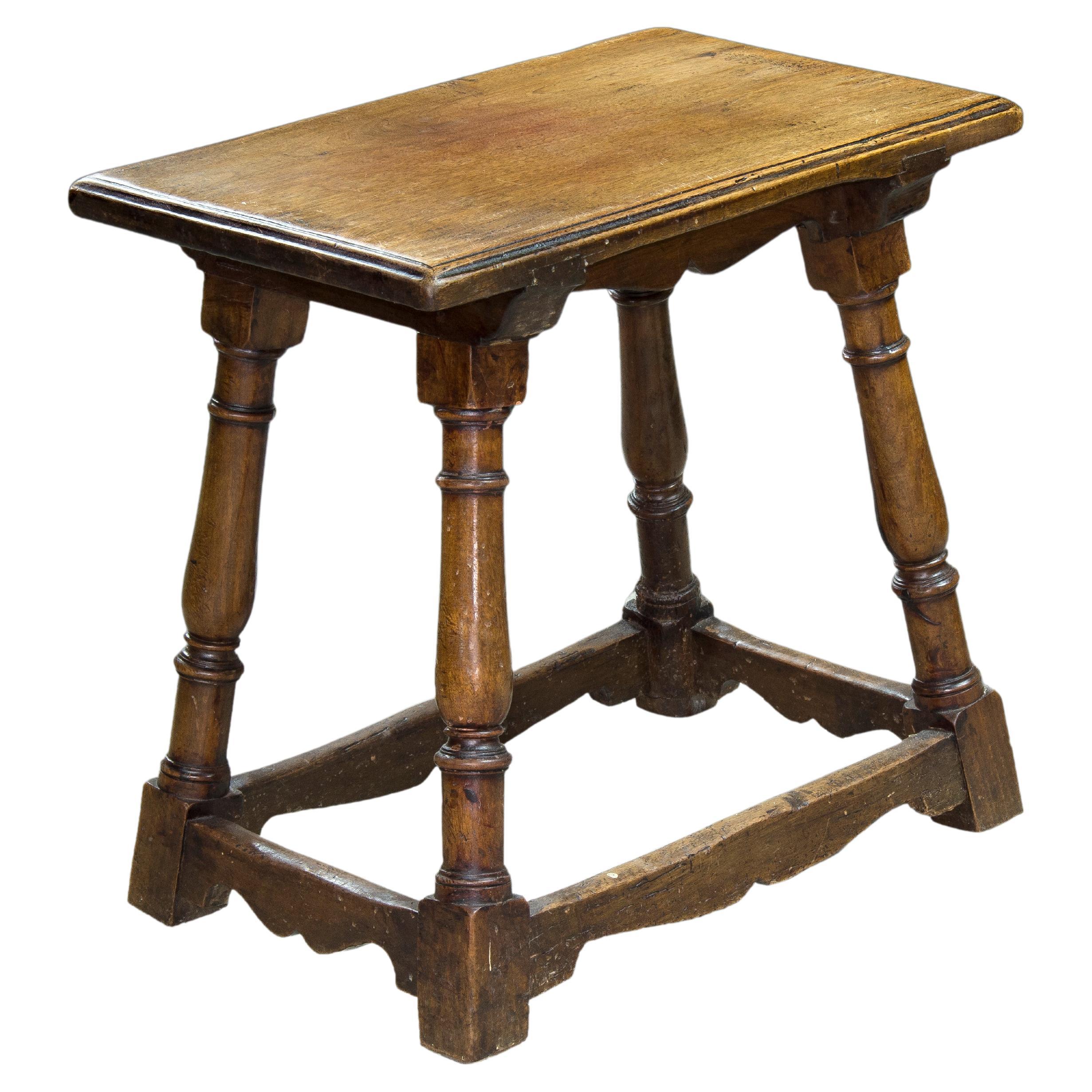 Walnut Small Bench or Stool, Spain, 18th Century For Sale