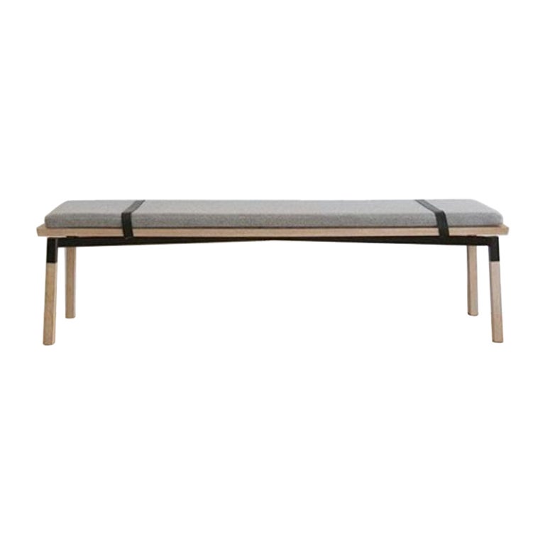 Walnut Small Parkdale Bench with Cushion by Hollis & Morris For Sale