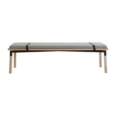 Walnut Small Parkdale Bench with Cushion by Hollis & Morris