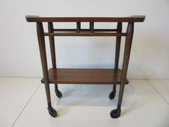Walnut Smaller Rolling Bar Cart by Lane