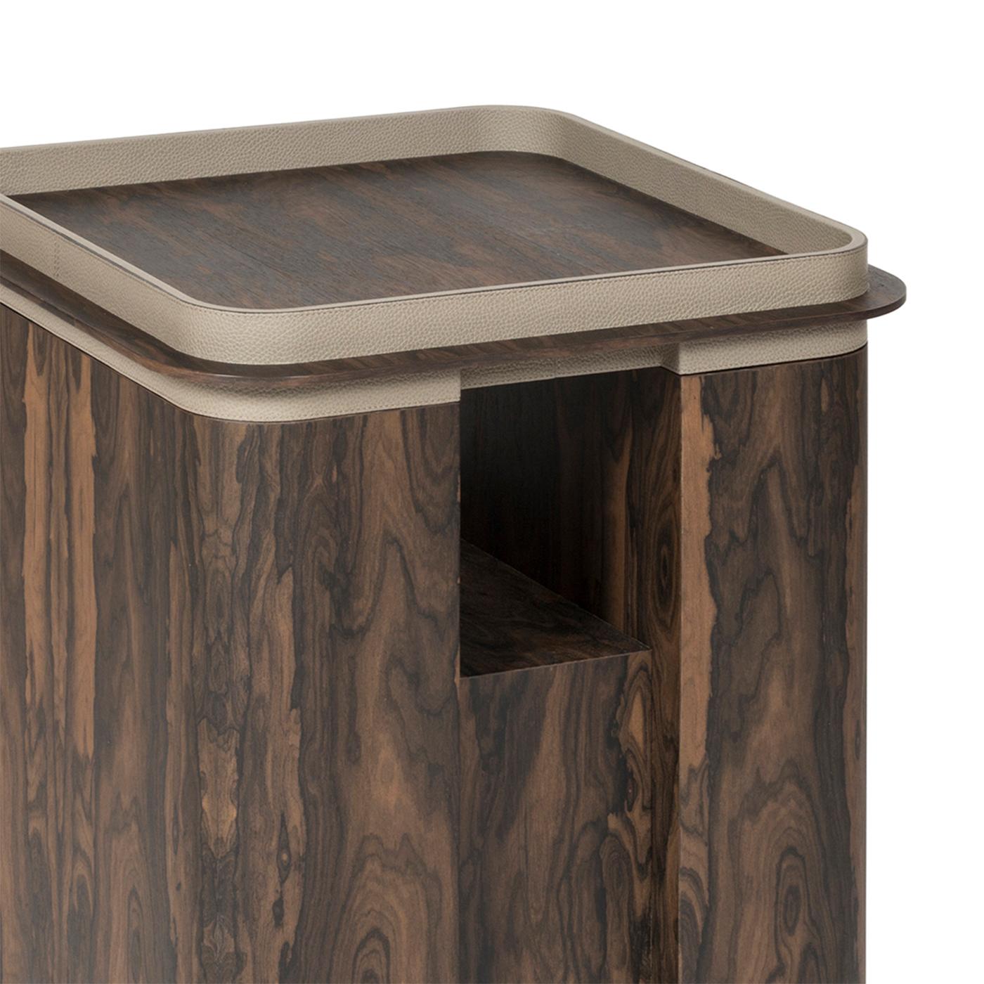 Hand-Crafted Walnut Smart High Side Table For Sale