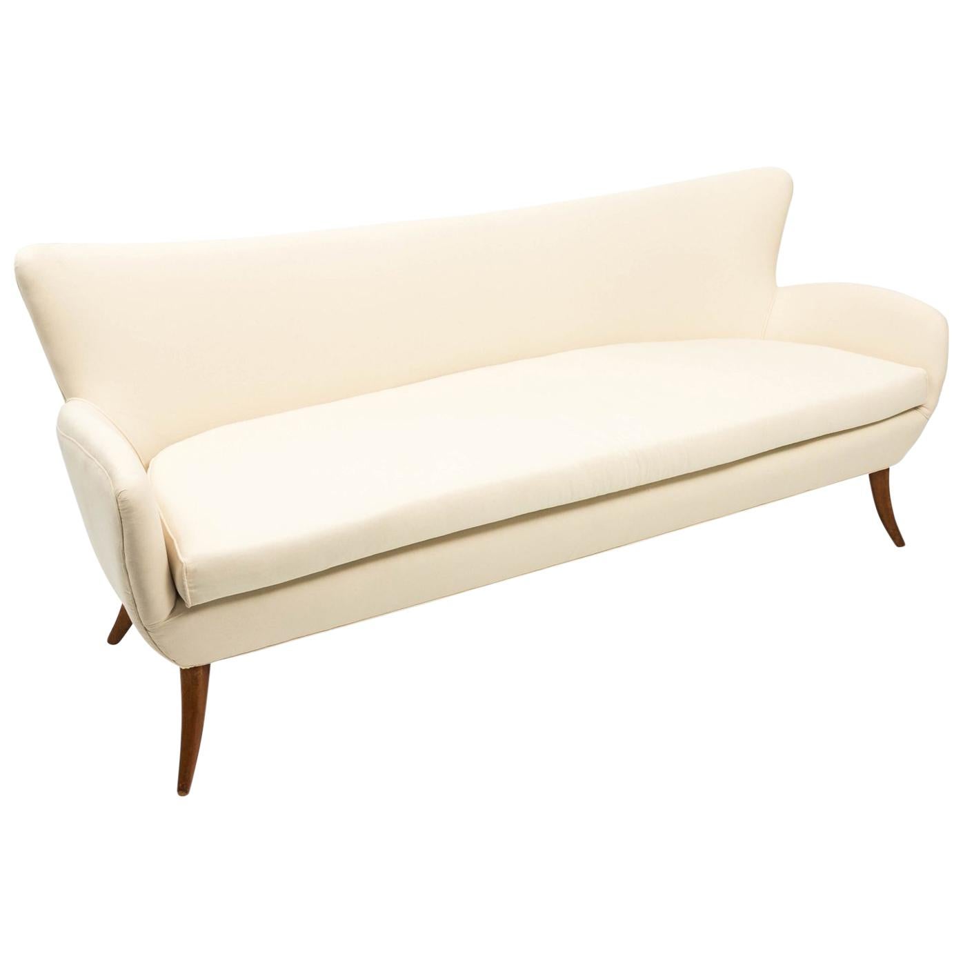 Walnut Sofa Attributed to Ernst Schwadron, circa 1950s