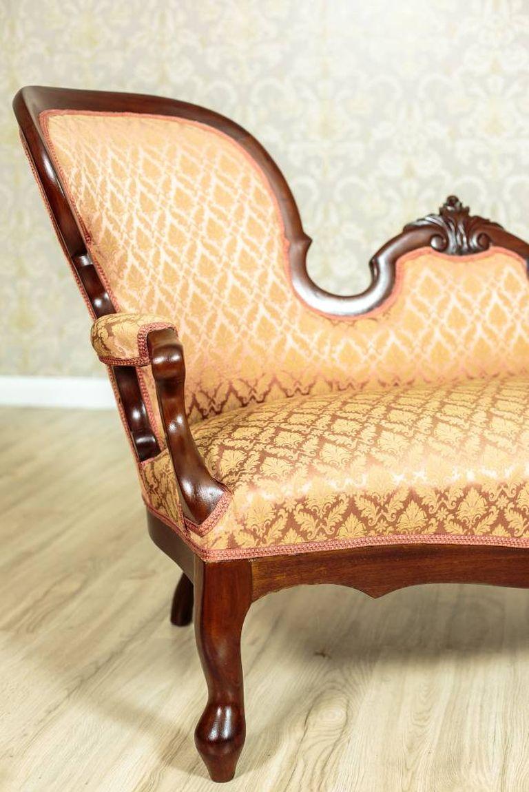 Upholstery Walnut Sofa, circa 1880 For Sale