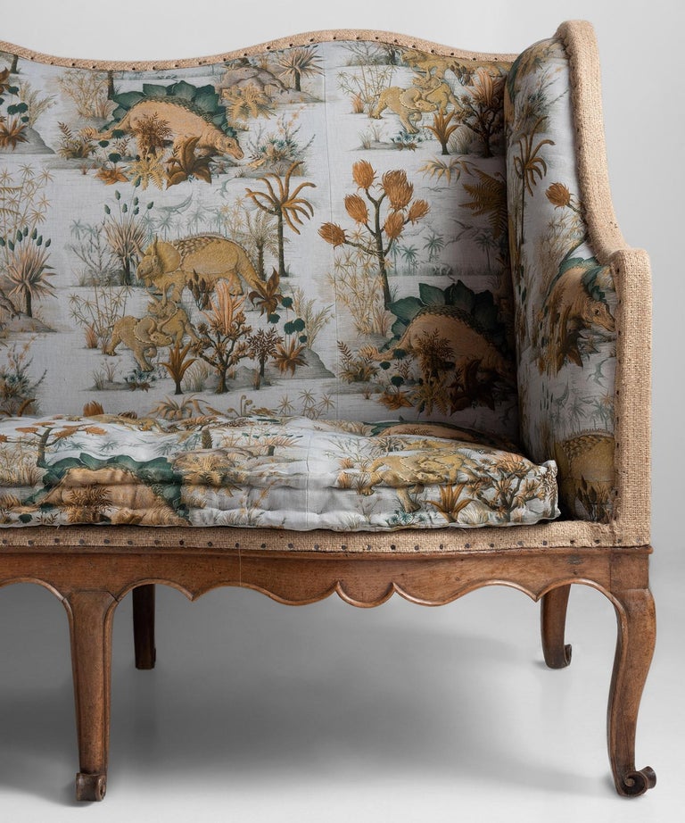 Walnut Sofa in Dinosauria Cotton Linen from House of Hackney at 1stDibs