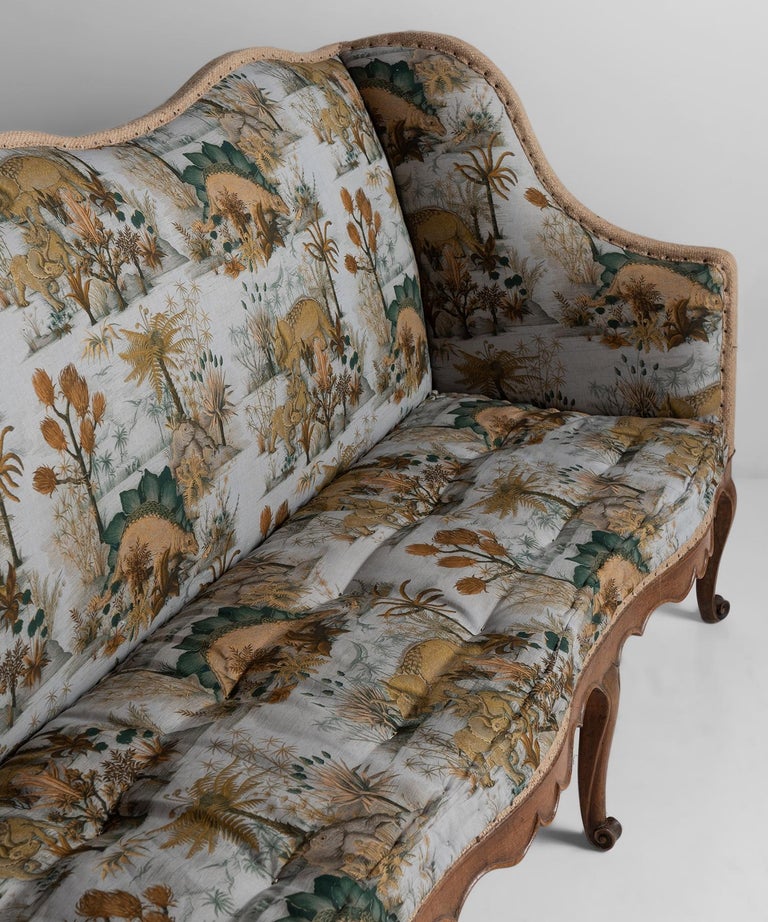 Walnut Sofa in Dinosauria Cotton Linen from House of Hackney at 1stDibs