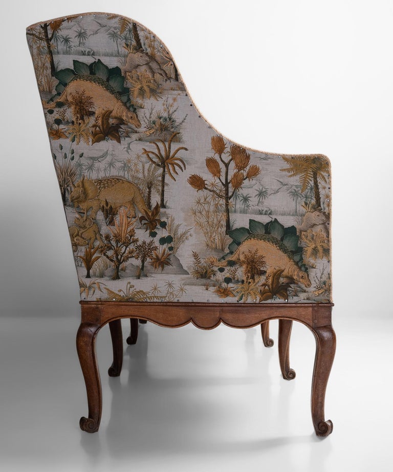 Walnut Sofa in Dinosauria Cotton Linen from House of Hackney at 1stDibs