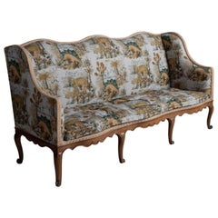 Walnut Sofa in Dinosauria Cotton Linen from House of Hackney