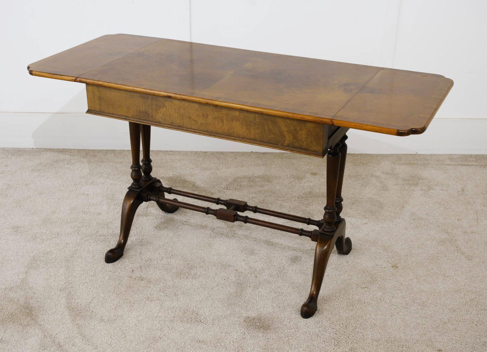 You are viewing a gorgeous sofa table by London furniture makers Epstein and Co
Circa date 1920
Features Queen Anne references in the design
Fine patina to the walnut
Lovely piece of antique English furniture fully restored
Epstein and Co. were