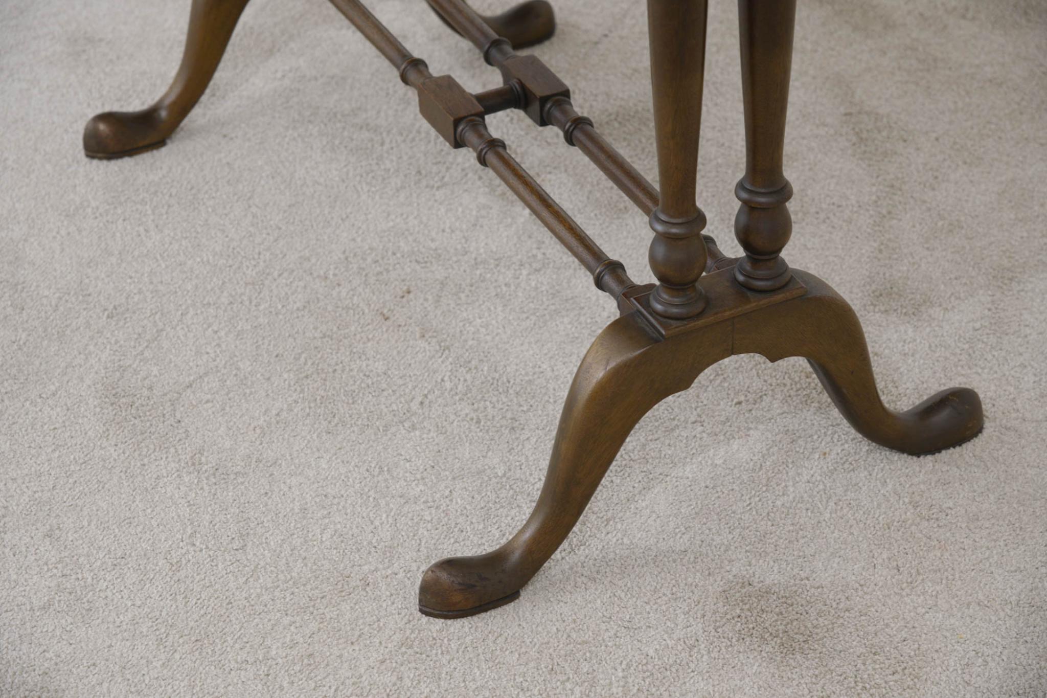 Early 20th Century Walnut Sofa Table Epstein and Co Queen Anne Revival For Sale