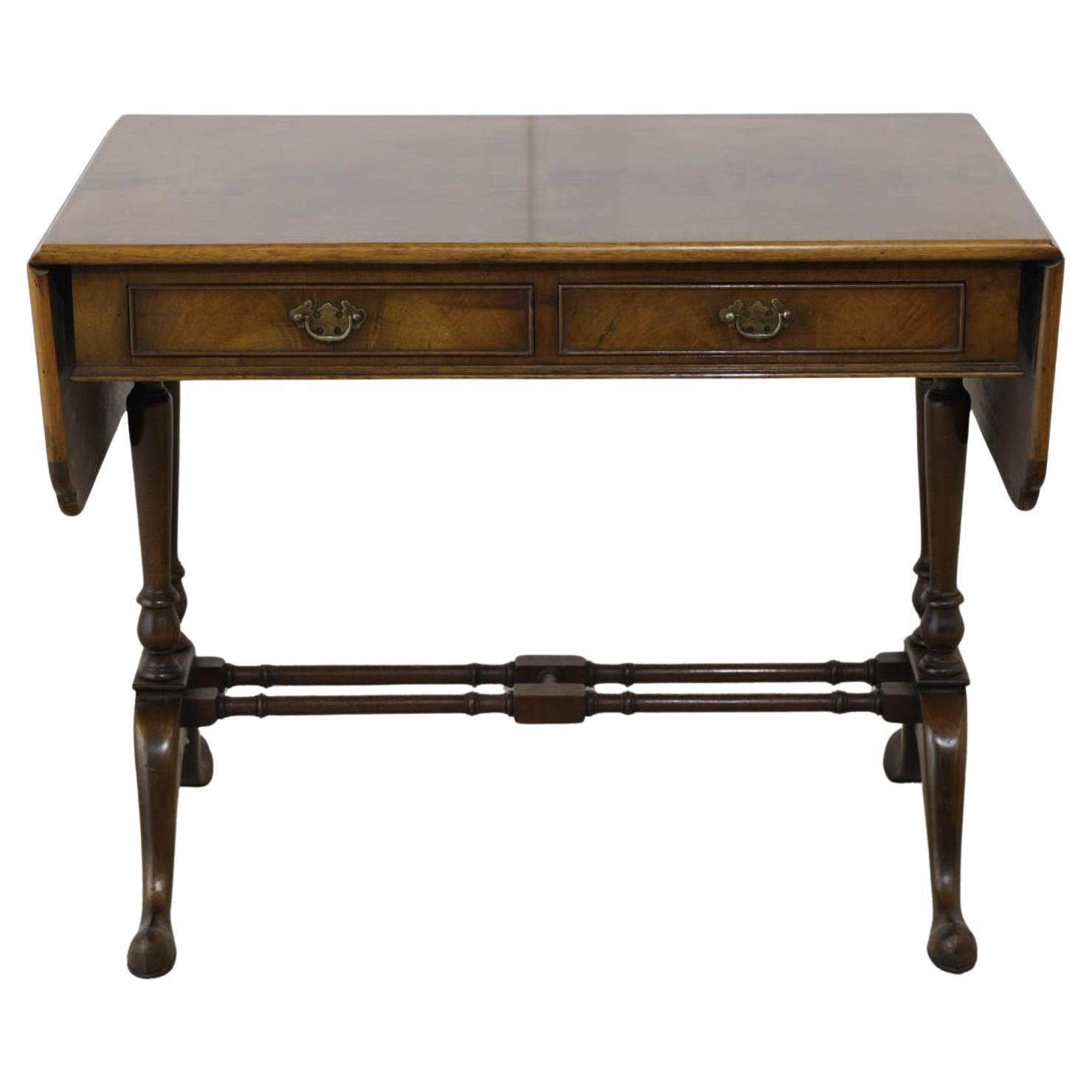 Walnut Sofa Table Epstein and Co Queen Anne Revival For Sale