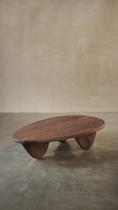 Walnut Solid Wood Coffee Table, Fishes Series 1 by Joel Escalona