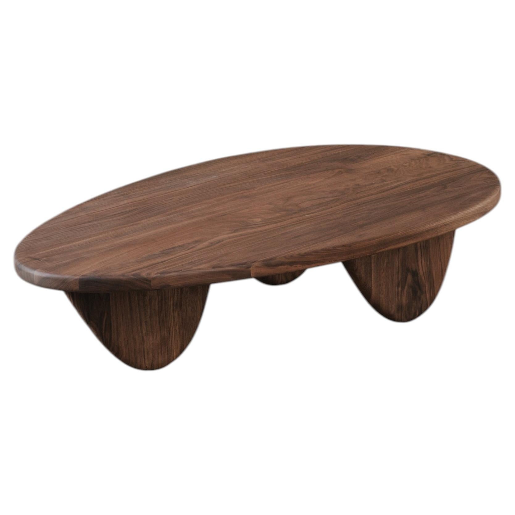 Walnut Solid Wood Coffee Table, Fishes Series 1 by Joel Escalona For Sale