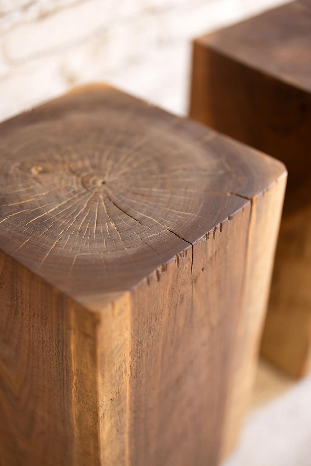 American Walnut Solid Wood Cube Side Table (12